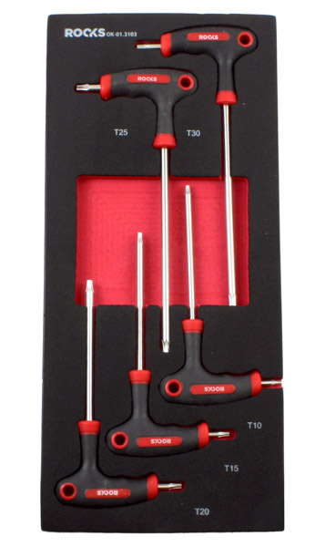 Set de chei imbus cu mâner, HEX, 5 piese