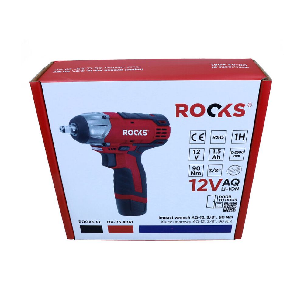 CHEIE DE IMPACT 12V AQ-LION 3/8'', 90 NM, SET 1X1,5AH, ÎNCĂRCĂTOR