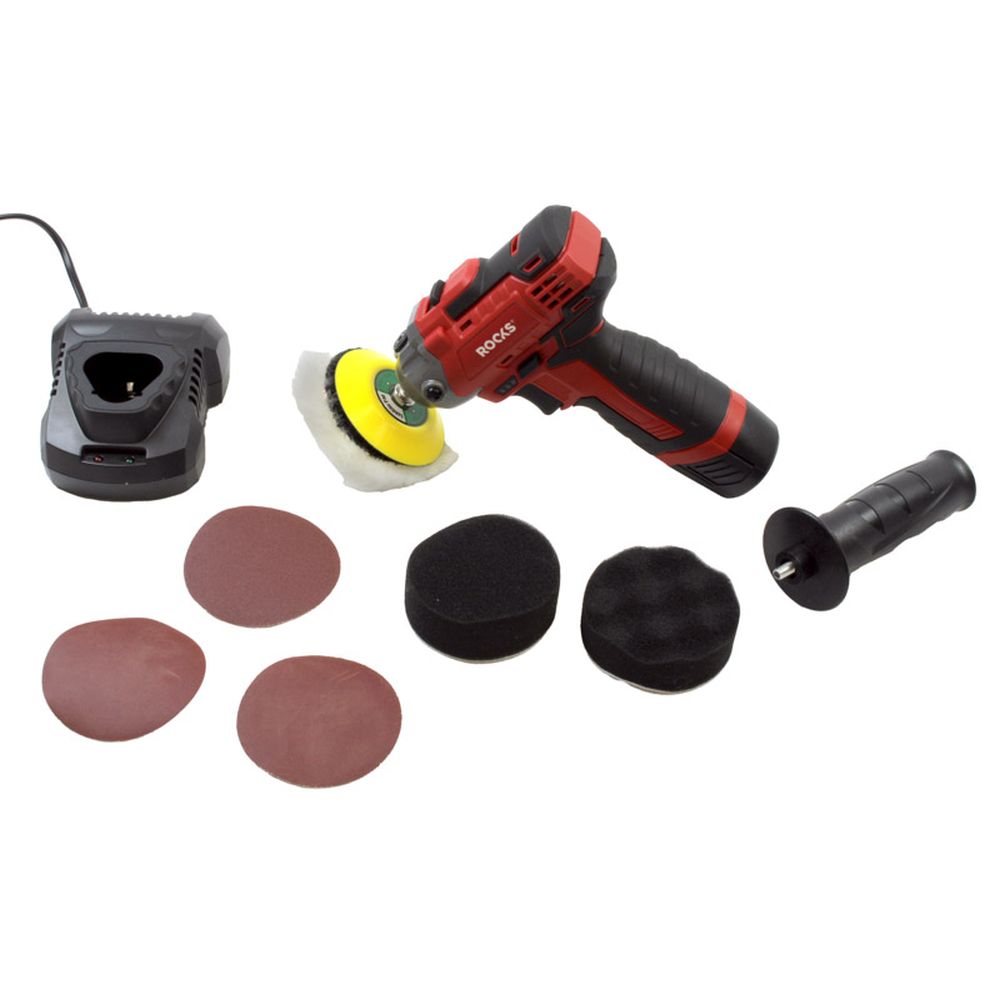 12V AQ-LION POLIZOR ȘI ȘLEFUITOR 75 MM, 0-8300 RPM, M8, SET 1X1,5AH, ÎNCĂRCĂTOR