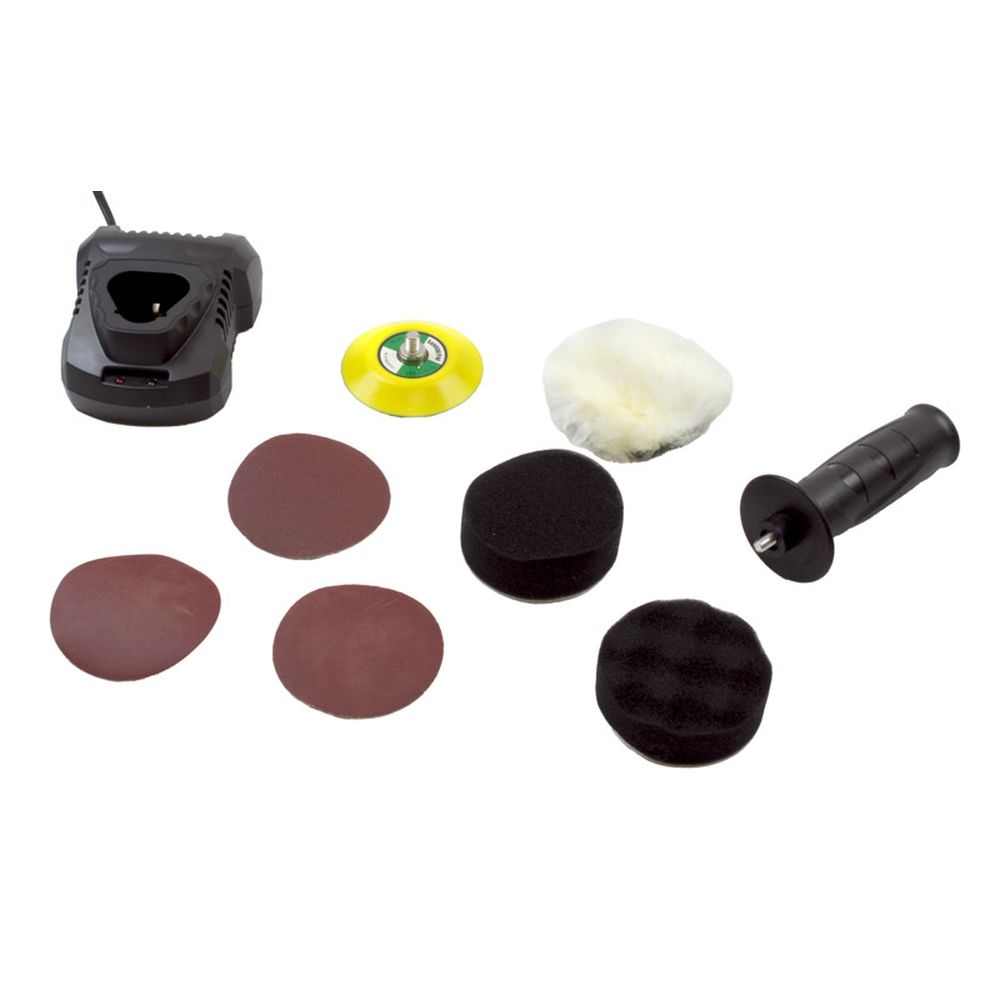 12V AQ-LION POLIZOR ȘI ȘLEFUITOR 75 MM, 0-8300 RPM, M8, SET 1X1,5AH, ÎNCĂRCĂTOR