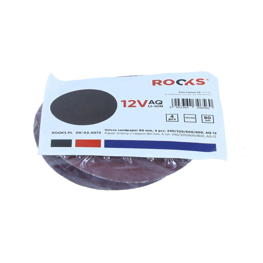 HÂRTIE ABRAZIVĂ 12V AQ-LION CU VELCRO 75 MM, 4 PCS: 240/320/600/800
