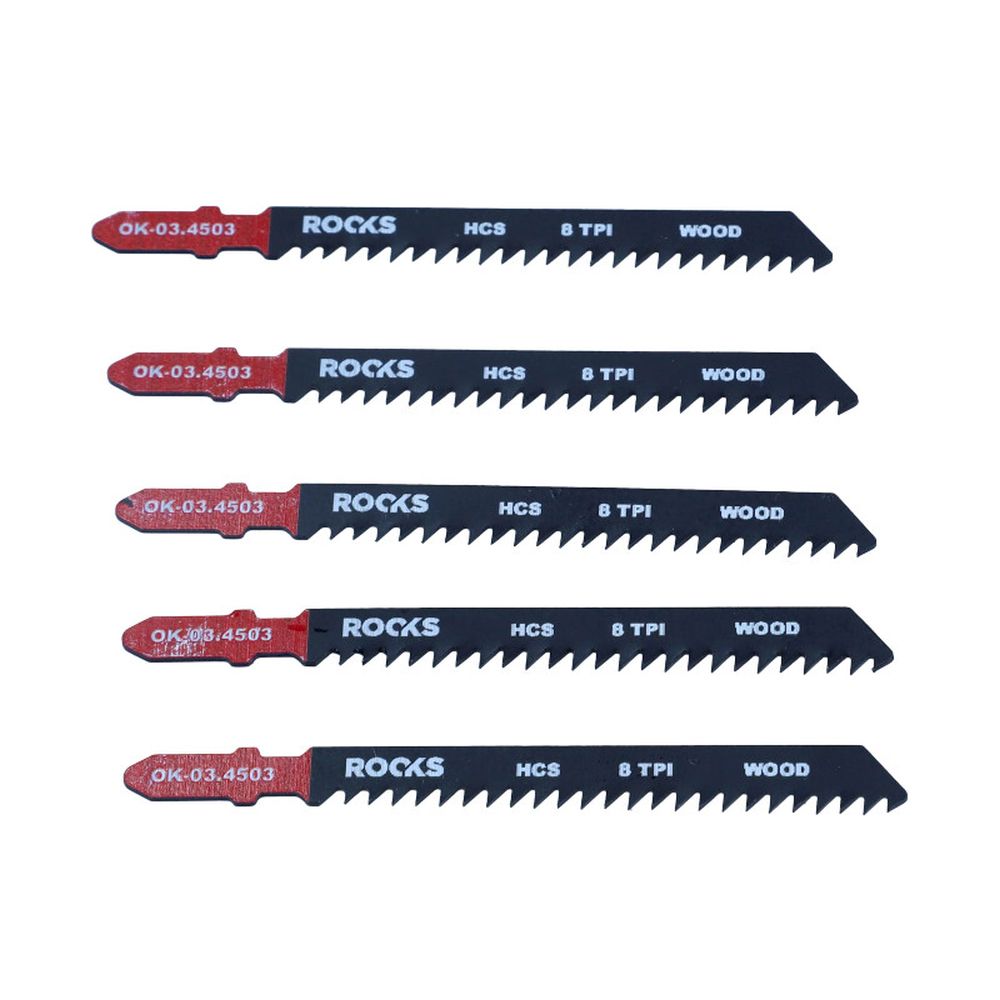 LAMA DE FERĂSTRĂU JIG HCS, TIP T, LEMN, 8 TPI X 100 MM, 1 SET (5 PIESE)