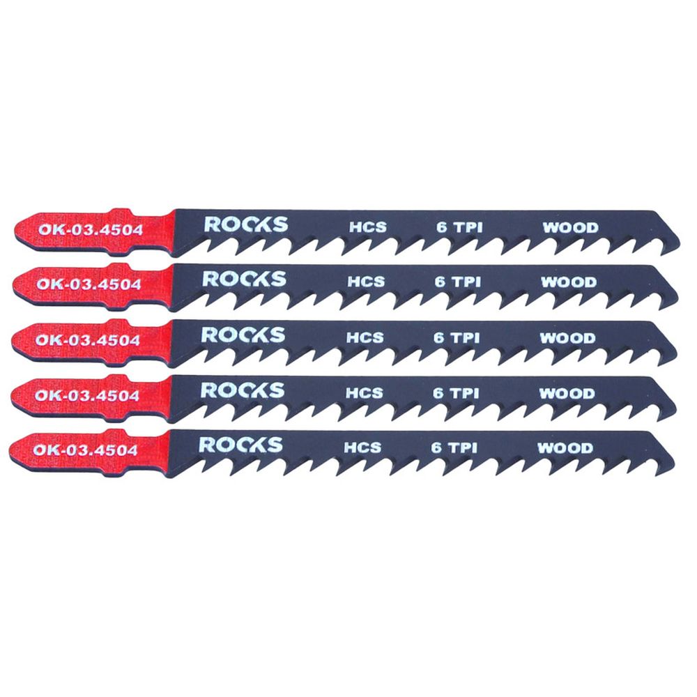 LAMA DE FERĂSTRĂU JIG HCS, TIP T, LEMN, 6 TPI X 100 MM, 1 SET (5 PIESE)