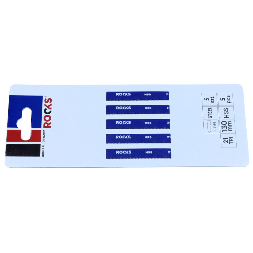 LAMA DE FERĂSTRĂU HSS, TIP T, OȚEL, 21 TPI X 130 MM, 1 SET (5 PIESE)