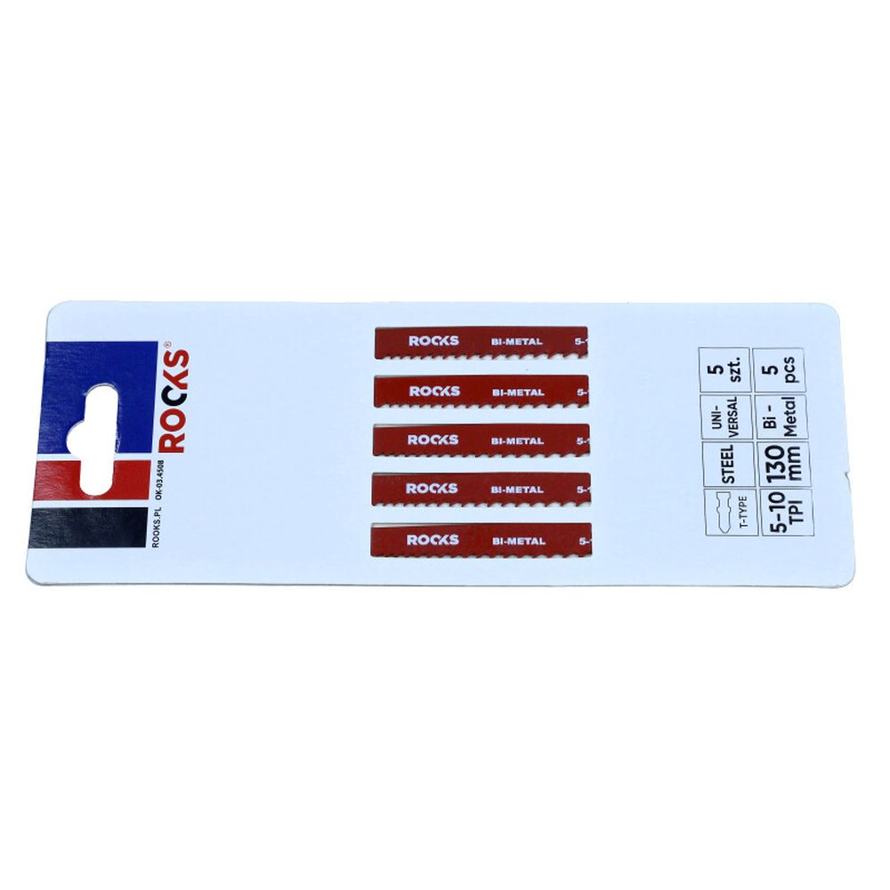 PÂNZĂ DE FERĂSTRĂU BI-METALICĂ, TIP T, OȚEL ȘI UNIVERSALĂ, 5-10 TPI X 100 MM, 1 SET (5 PIESE)