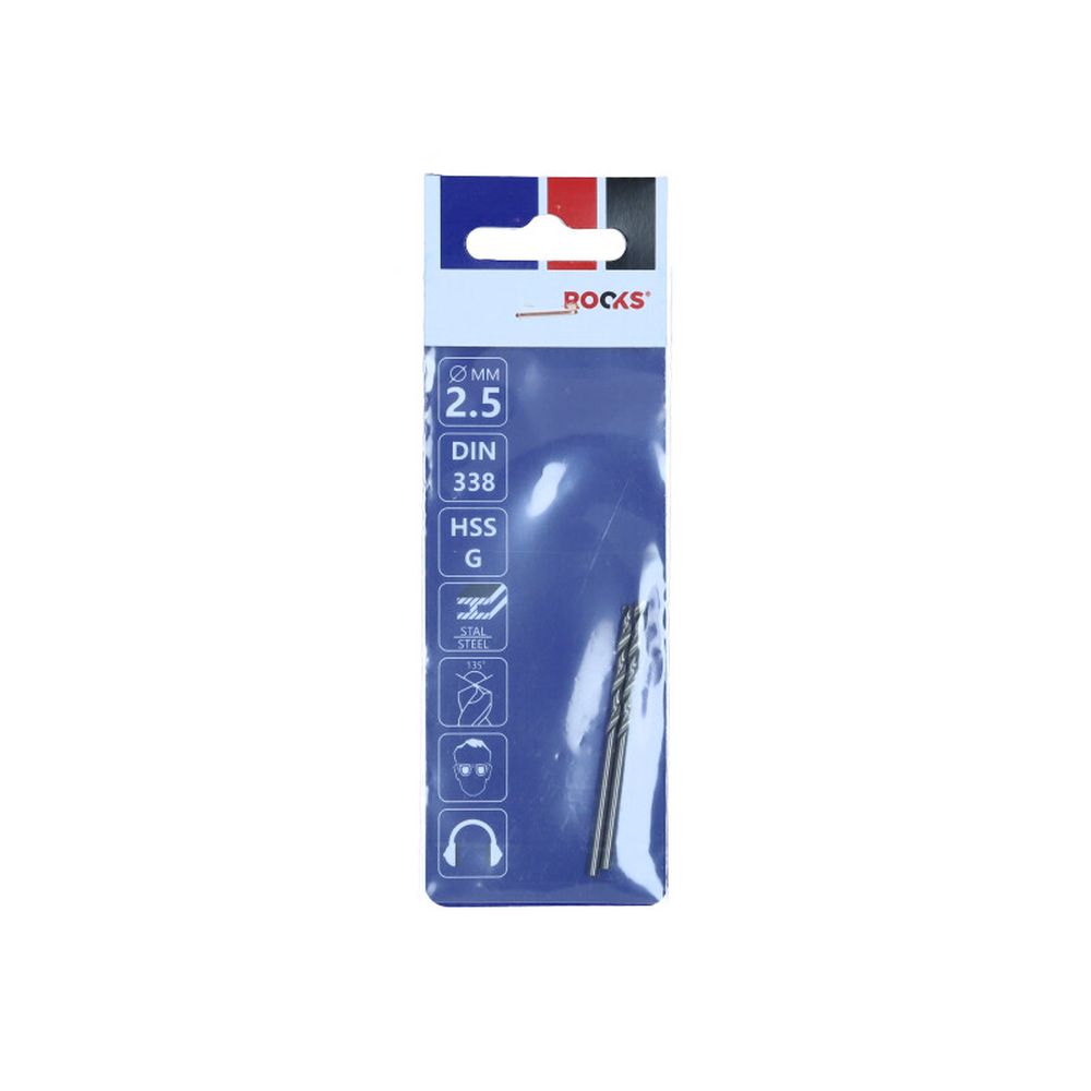 BURGHIU METALIC PRO FI 2,5 MM, HSS G 900 N/MM2, DIN 338 (2 PIESE)