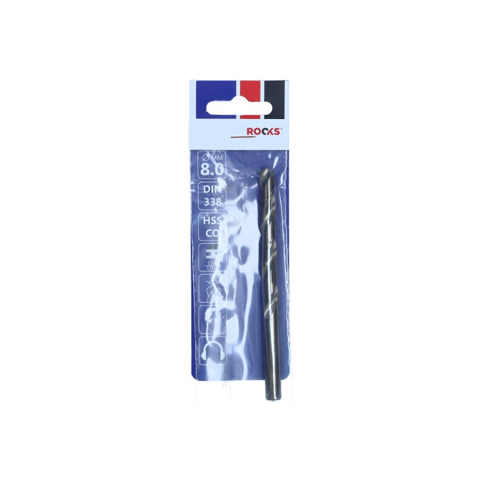 BURGHIU PENTRU METAL STRONG FI 8,0 MM, HSS CO 1000 N/MM2, DIN 338