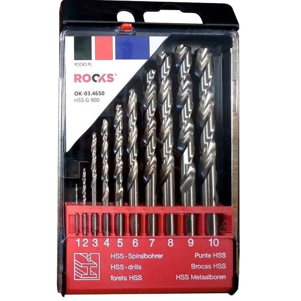 BURIGHIE METALICE PRO HSS G 900 N/MM2, SET DE 10 CZ 1/2/3/4/5/6/7/8/9/10 MM, DIN 338