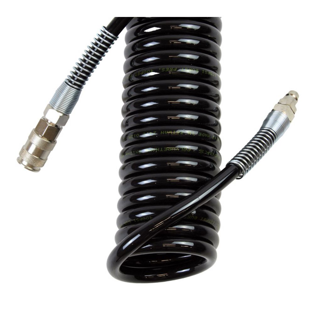 FURTUN PNEUMATIC, SPIRAL PU CU CONECTORI, 12X8, 5M, 12 BAR