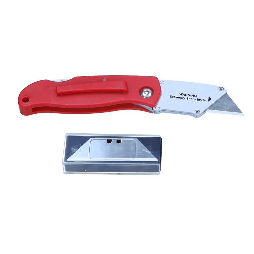 CUȚIT, FOARFECĂ CU LAMA TRAPEZOIDALĂ 61X33 MM, PLIABILĂ 10 LAME