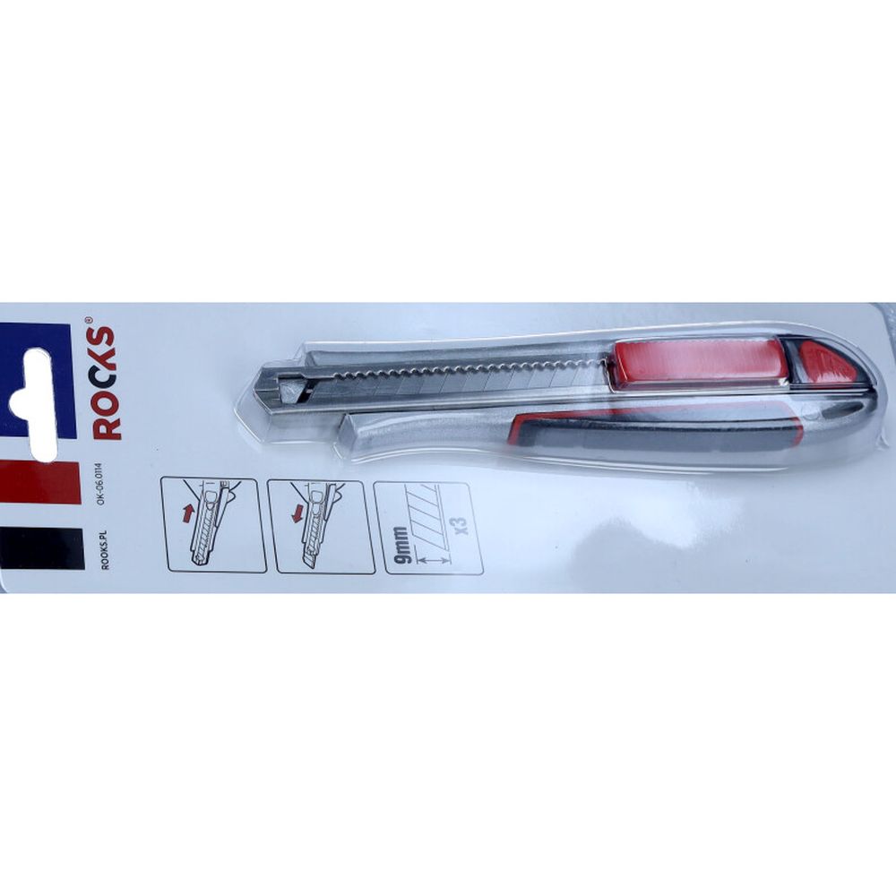 CUTTER, CUȚIT METALIC CU LAMA PLIABILĂ, 9 MM, 3 LAME