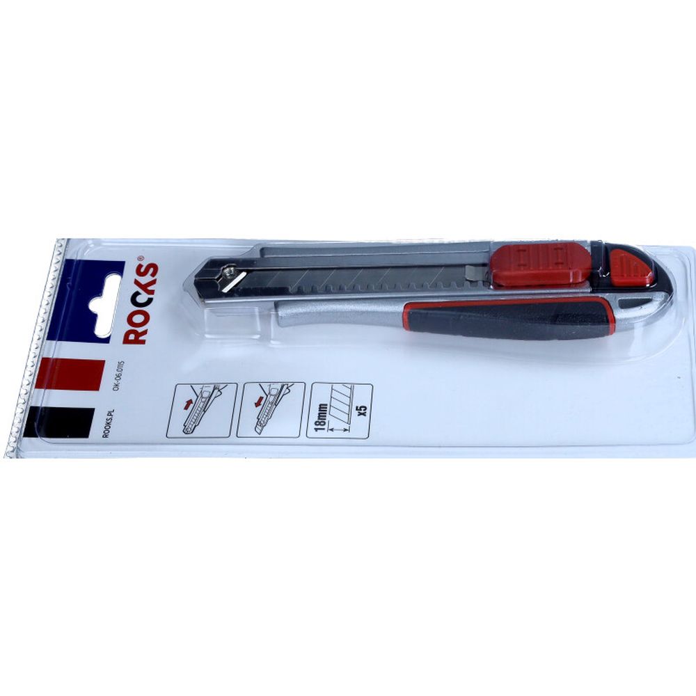 CUTTER, CUȚIT CU LAMA FRAGILĂ, METALIC 18 MM, 5 LAME