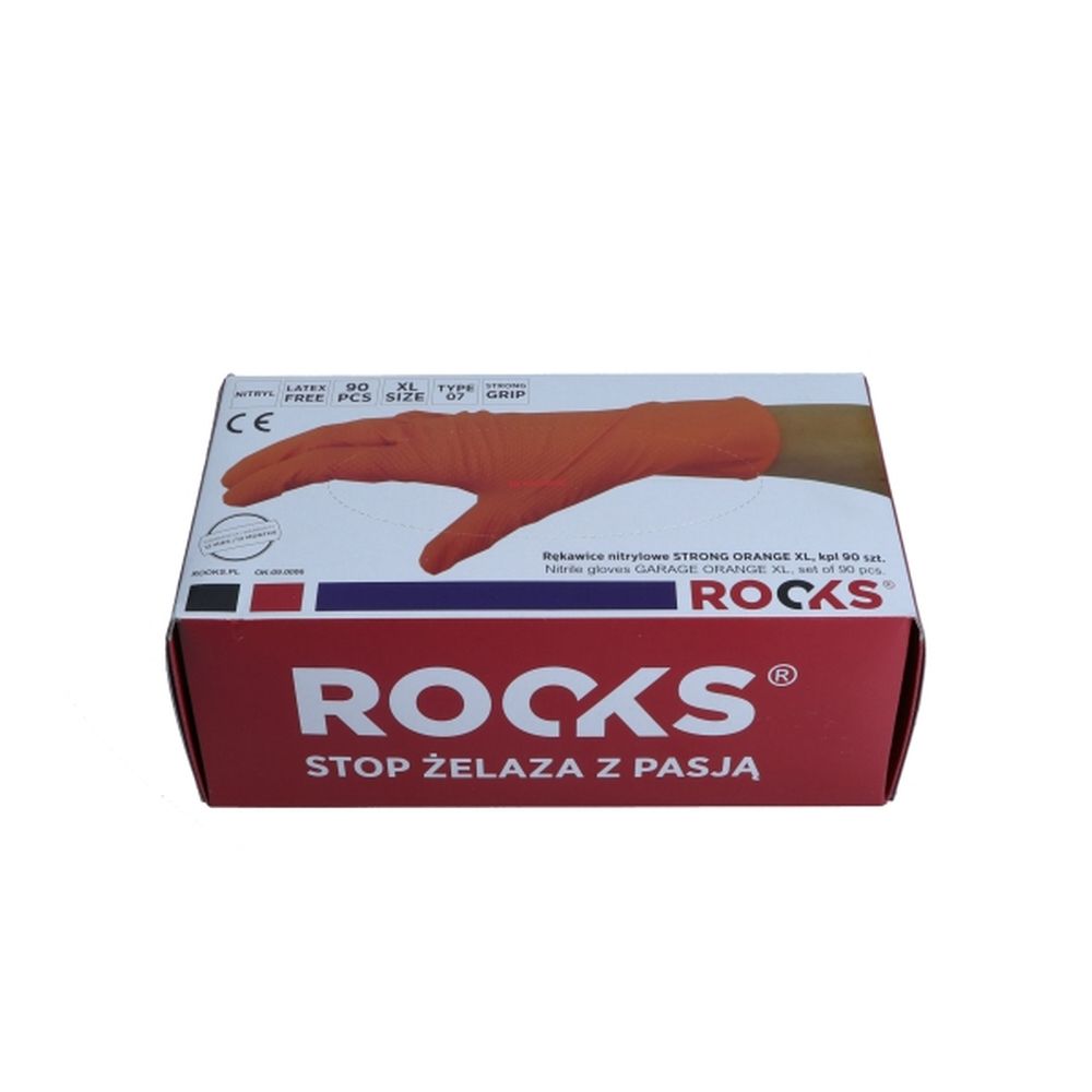MĂNUȘI STRONG ORANGE XL DIN NITRIL, SET DE 50