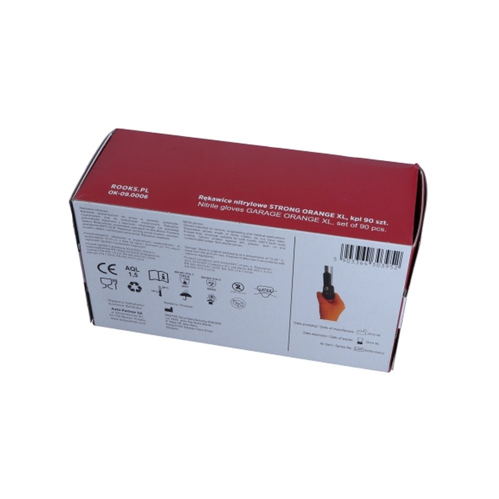 MĂNUȘI STRONG ORANGE XL DIN NITRIL, SET DE 50