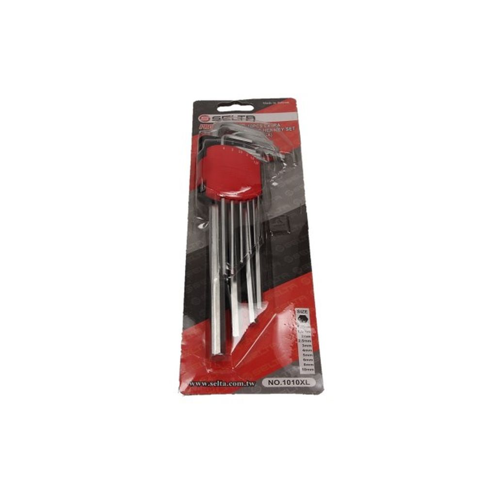 SET CHEI HEXAGONALE EXTRA LUNGI, ÎN SUPORT, 10 PIESE, 1,27-10 MM