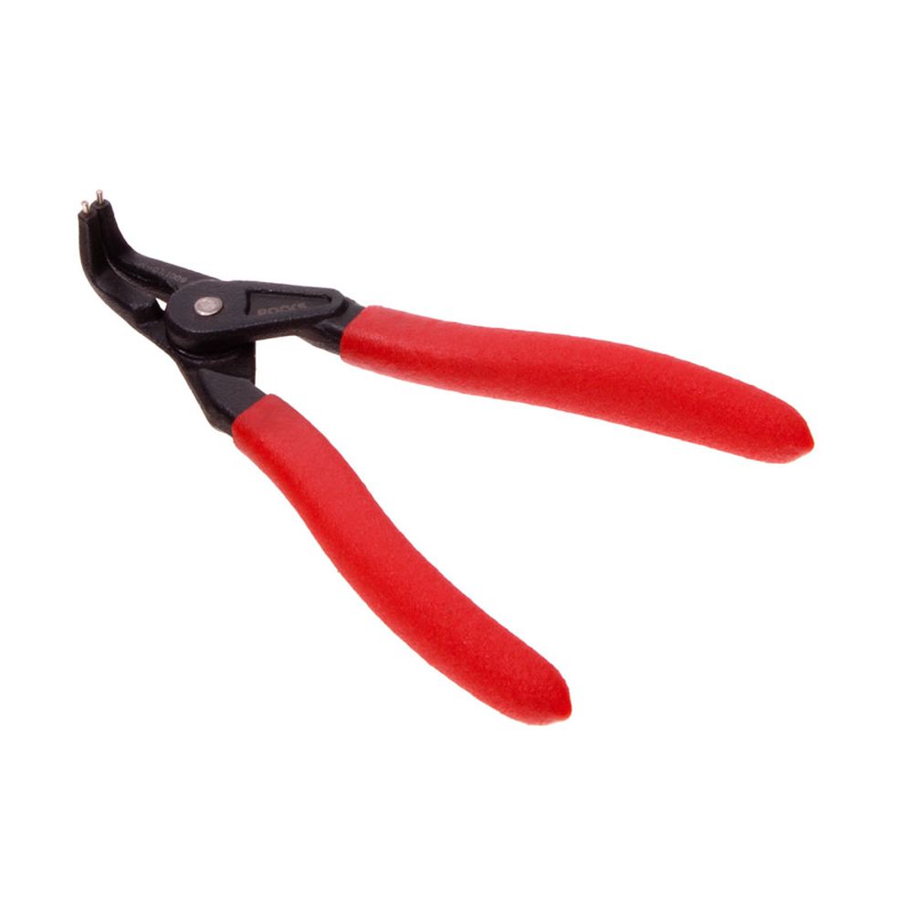 Cleste pentru inele Seeger exterioare, curbat, 140mm, 10-25mm, varf 1.3mm